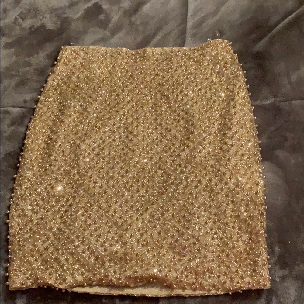 Gold sequin skirt